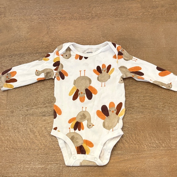 6M Thanksgiving Turkey Print Onesie Bundle - Picture 3 of 5